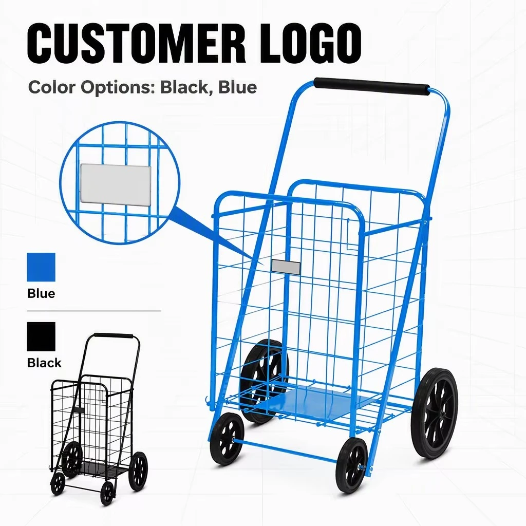 Metal Folding Shopping Trolley Cart