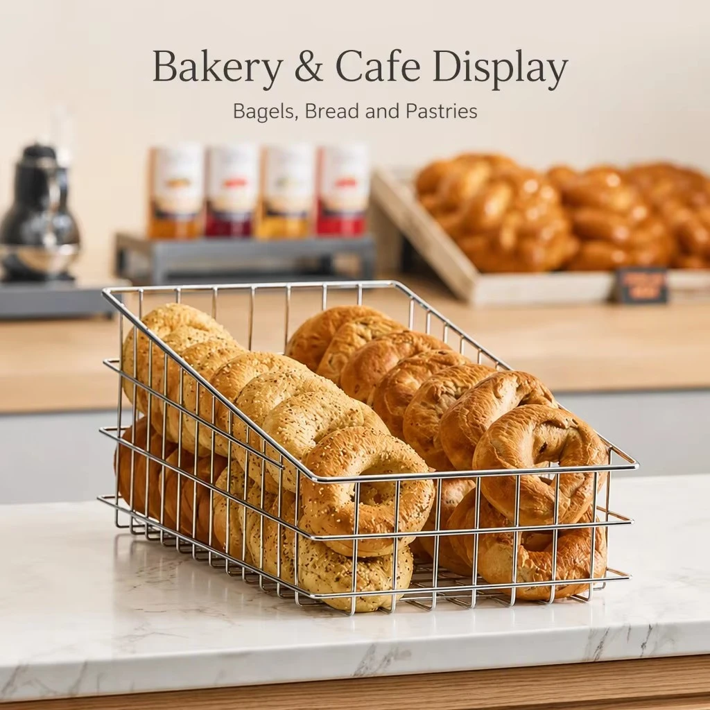 Metal Storage Bread Slanted Basket