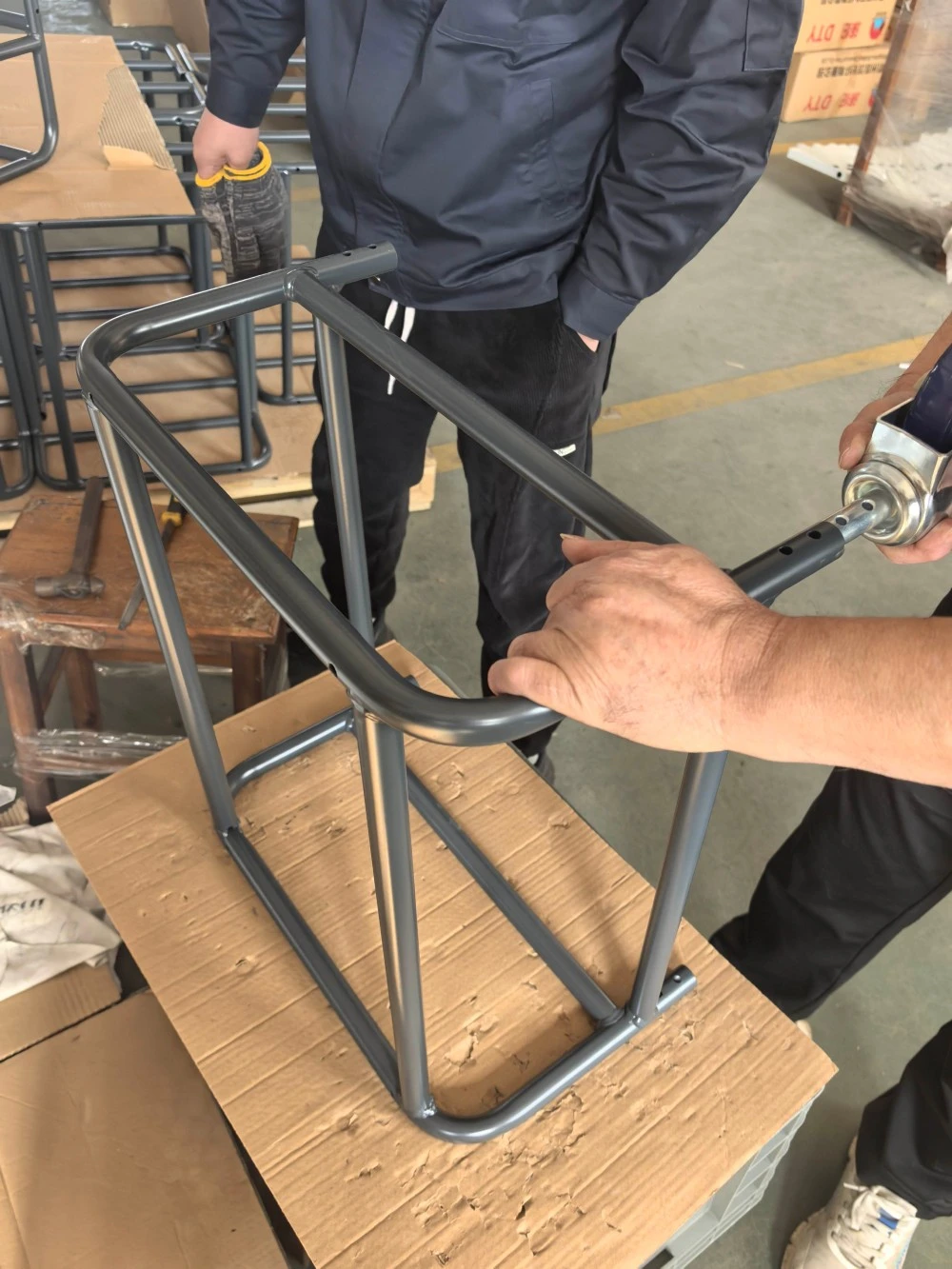 Powder Coated Metal Wire Laundry Basket Trolley Cart
