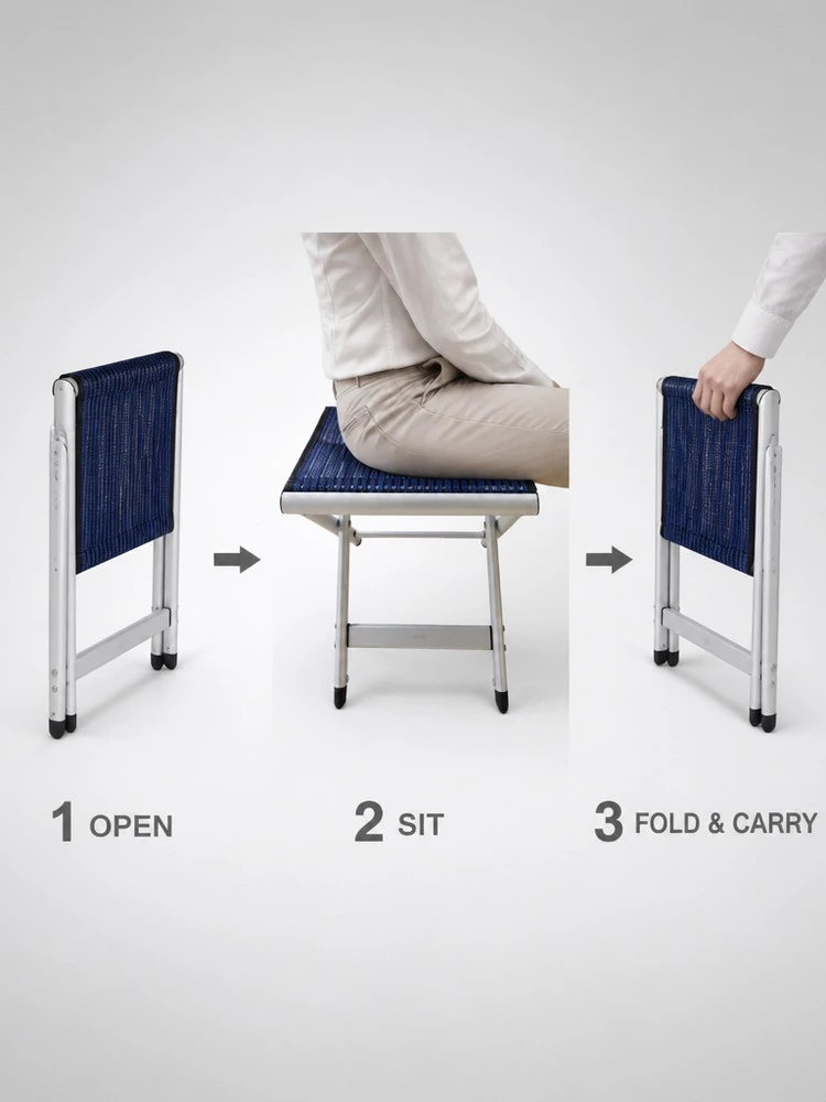 Sturdy Aluminum Frame Foldable Stool For Camping